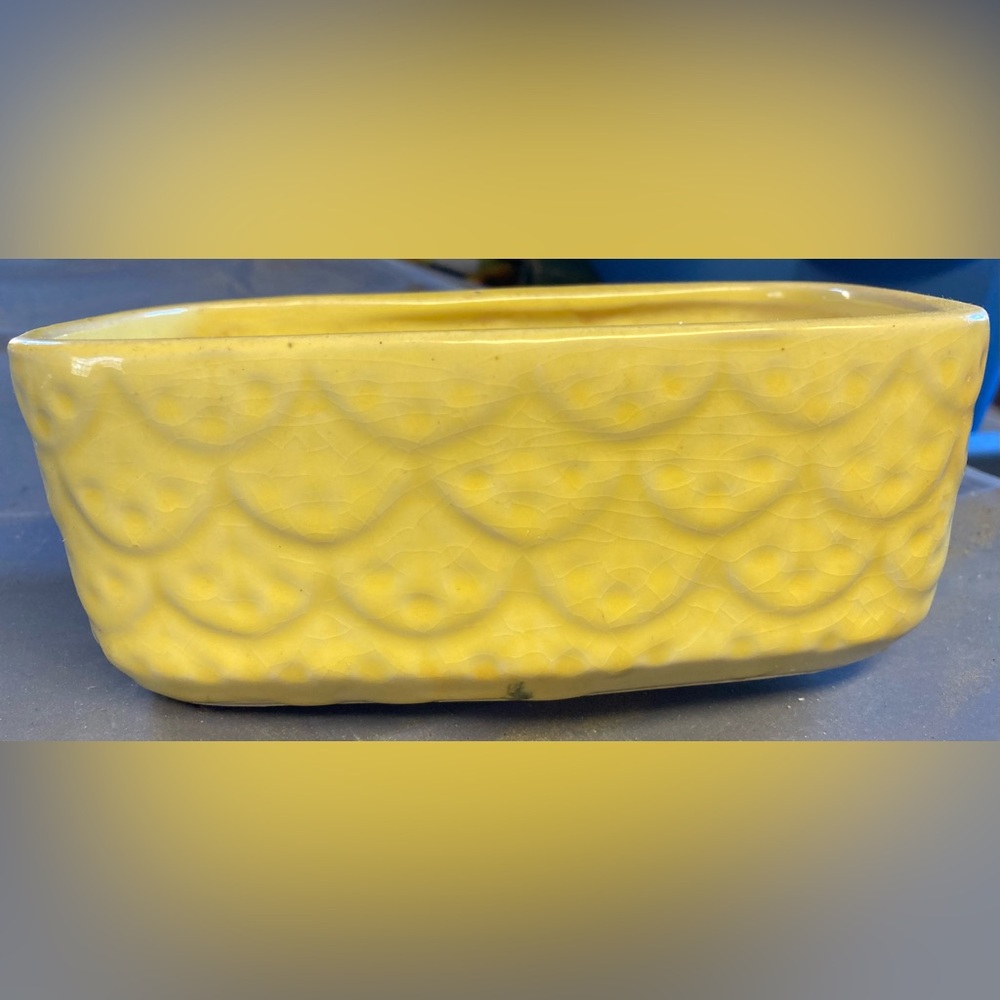 Yellow USA Textured Ceramic Dish